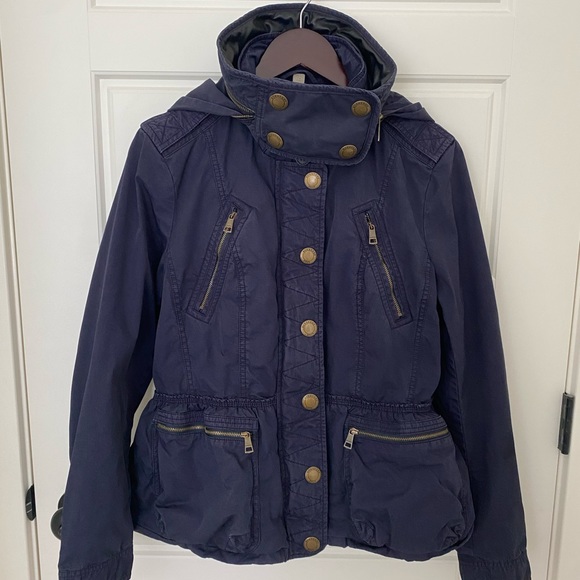 Burberry Navy Anorak with Removable Hood size 12 - Picture 4 of 13